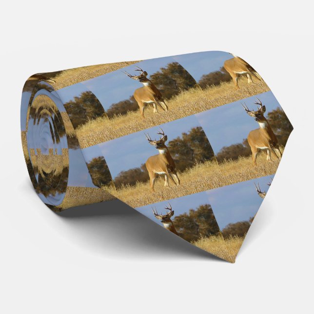 Autumn Whitetail Buck Men's Tie (Rolled)