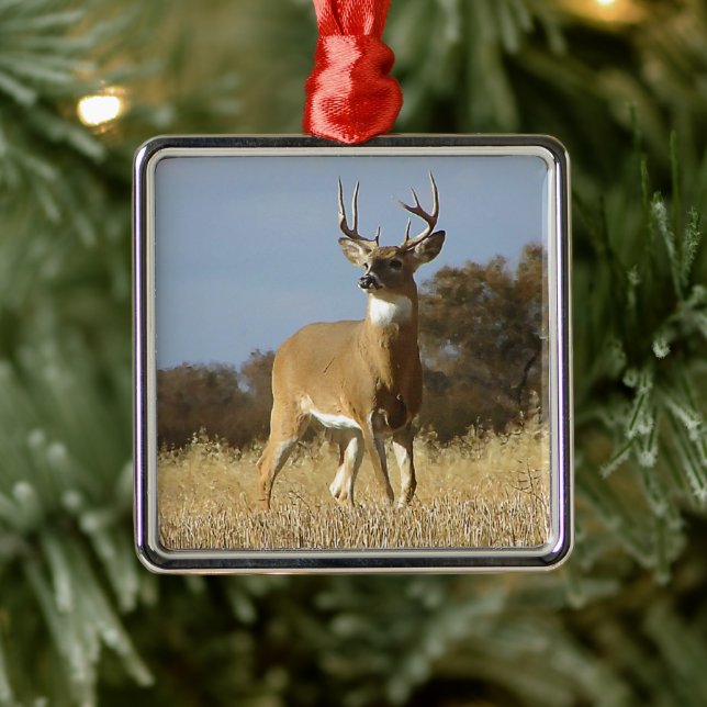 Autumn Whitetail Buck Metal Tree Decoration (Tree)