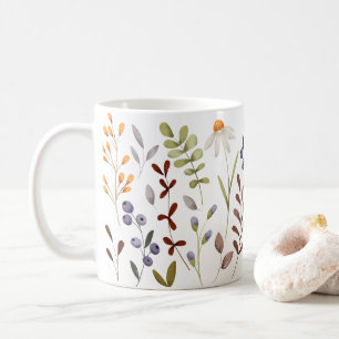 Autumn Wild Flowers Pattern Coffee Mug
