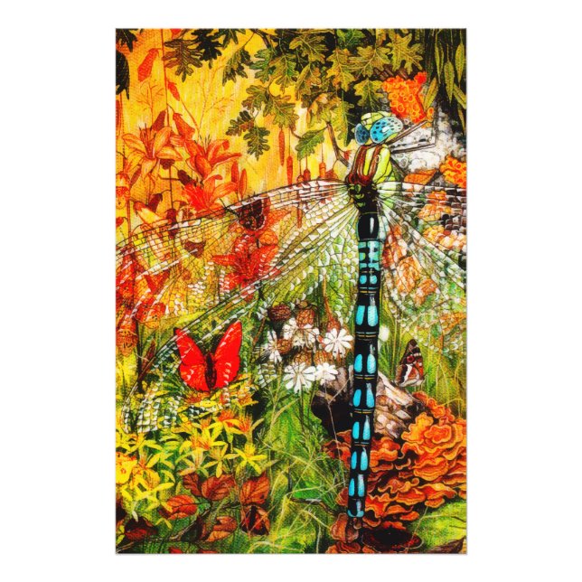 Autumn Wild Forest Dragon Fly Photo Print (Front)