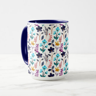 Autumn Wildflower Blue and Purple Two-Tone Mug
