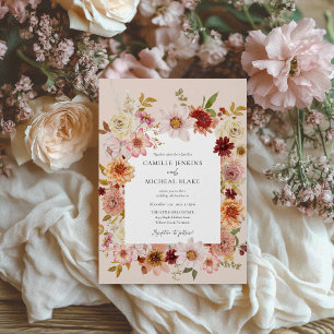 Autumn Wildflower Boho Wedding Invitation