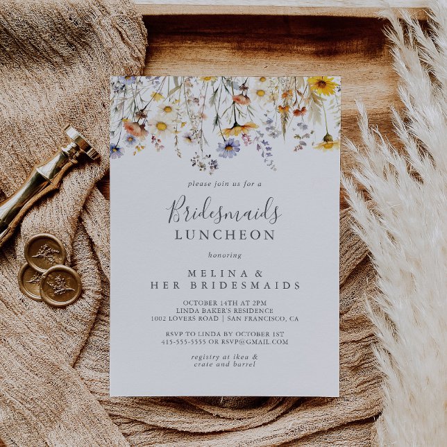 Autumn Wildflower Bridesmaids Luncheon Shower Invitation (Creator Uploaded)