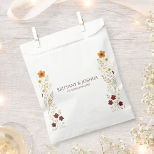 Autumn Wildflower Elegant Boho Wedding  Favour Bags