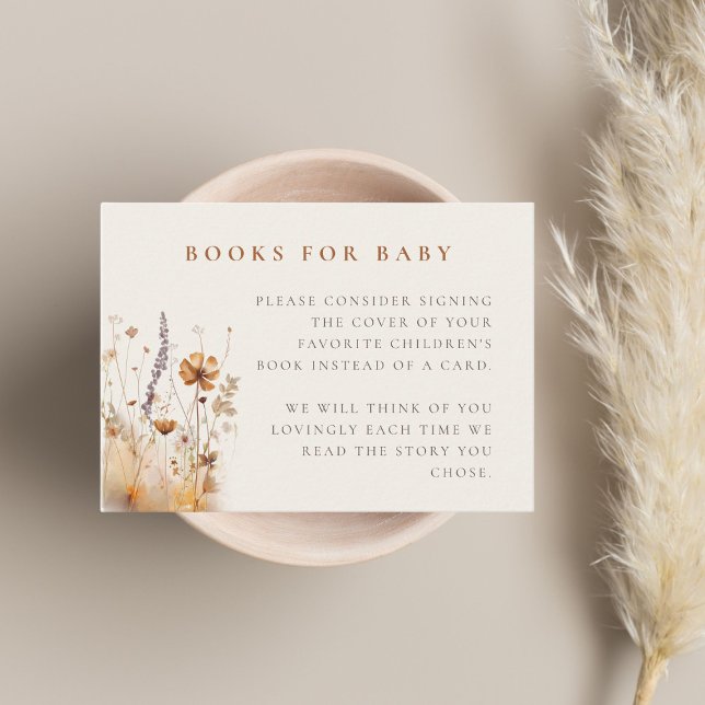 Autumn Wildflower Field Baby Shower Books for Baby Enclosure Card (Creator Uploaded)
