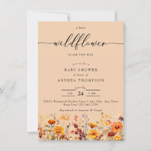 Autumn Wildflower   Floral Baby Shower Invitation