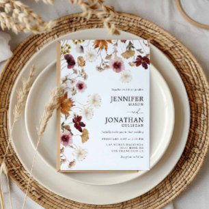 Autumn Wildflower Garden Wedding Invitation