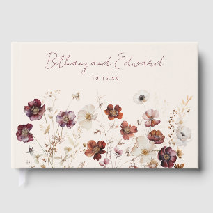 Autumn Wildflower Meadow Wedding Guest Book