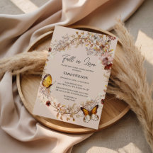 Autumn Wildflower Watercolor Invitation