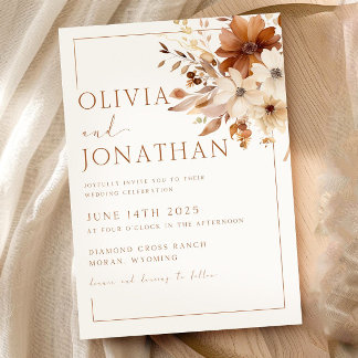 Autumn Wildflower Wedding Fall Floral Wedding Boho Invitation