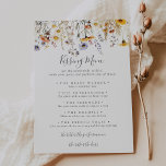 Autumn Wildflower Wedding Kissing Menu Game Card<br><div class="desc">This autumn wildflower wedding kissing menu game card is perfect for a modern wedding reception. The design features multiple watercolor purple,  violet,  yellow flowers,  burgundy buds and olive green foliage beautifully grouped into bouquets.</div>