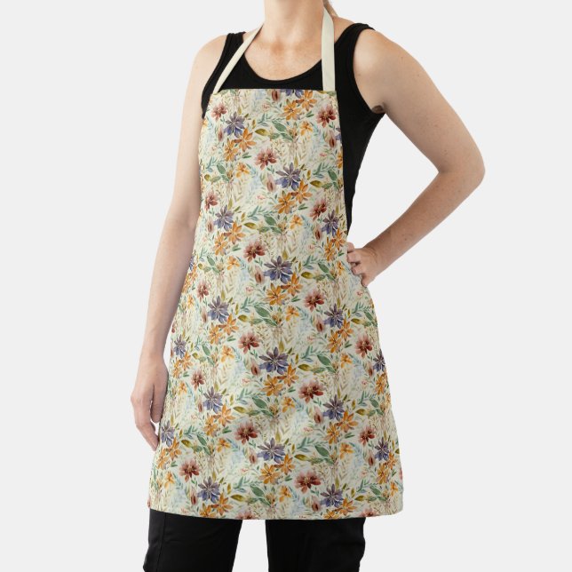 Autumn wildflowers pattern apron (Insitu)
