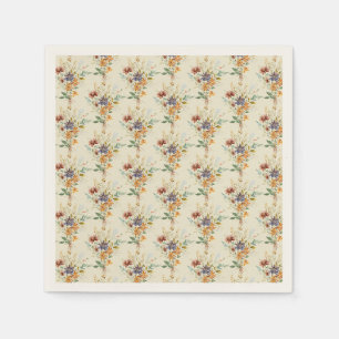 Autumn wildflowers pattern napkin