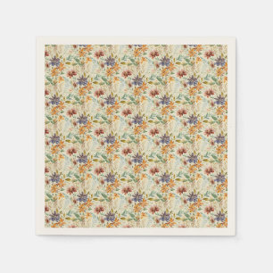 Autumn wildflowers pattern napkin