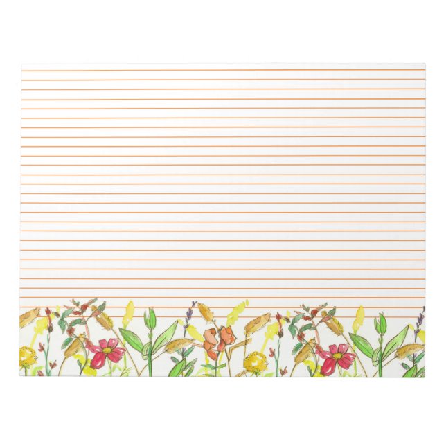 Autumn Wildflowers Prairie Plants Notepad (Front)
