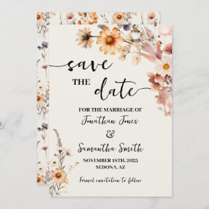 Autumn Wildflowers Save the Date Wedding