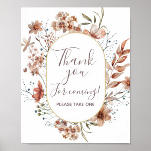 Autumn Wildflowers Thank you for coming Favour Sig Poster