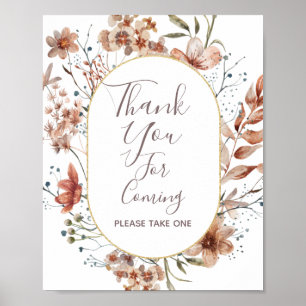 Autumn Wildflowers Thank you for coming Favour Sig Poster