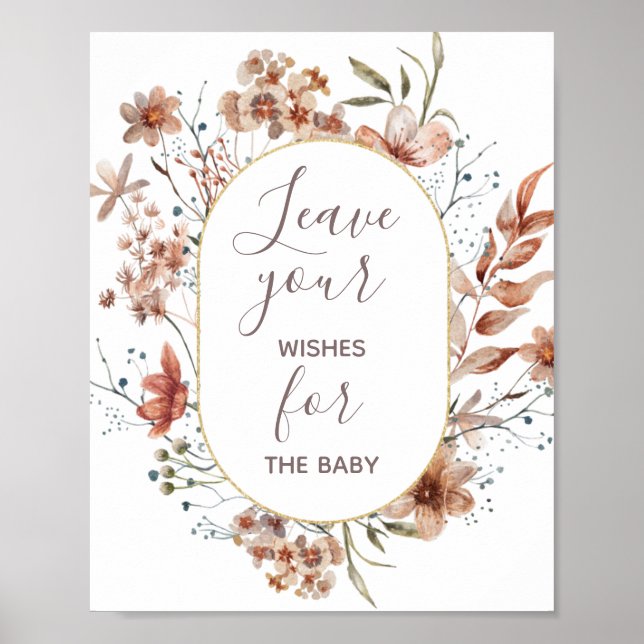 Autumn Wildflowers Wishes for Baby Sign   (Front)