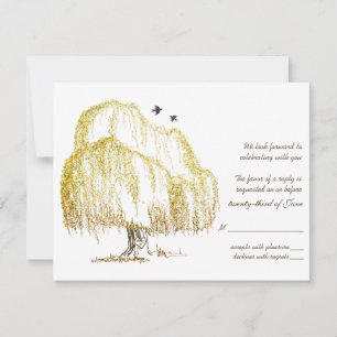 Autumn Willow Tree Wedding Response Card