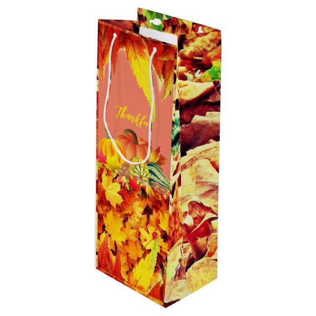 Autumn Wine Thanksgiving  Gift Bag (Front Angled)