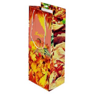 Autumn Wine Thanksgiving  Wine Gift Bag