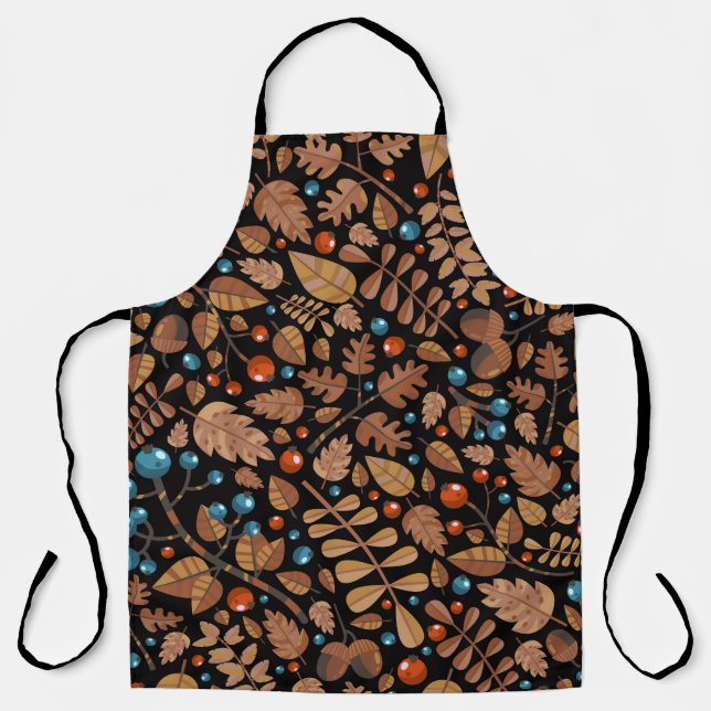 Autumn Winter Plants: Vintage Pattern Apron (Front)