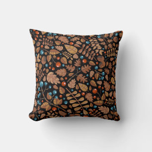 Autumn Winter Plants: Vintage Pattern Cushion