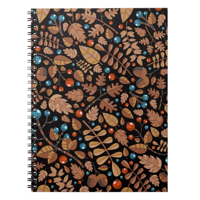 Autumn Winter Plants: Vintage Pattern Notebook (Front)