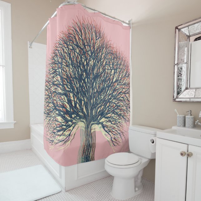 Autumn Winter Tree #3 Shower Curtain (In Situ)
