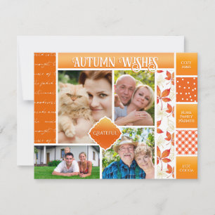 Autumn Wishes Family Photo Cosy Fall Season  Holiday Card