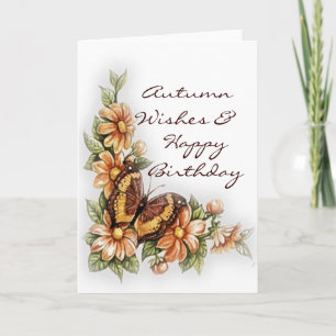 Autumn Wishes Happy Birthday Greeting Card