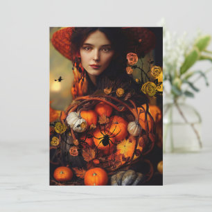 Autumn Witch Halloween Party Invitation