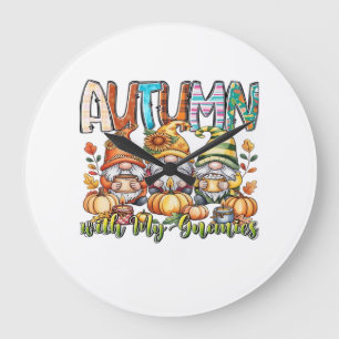 Autumn With My Gnomes Classic T-Shirt.png Large Clock