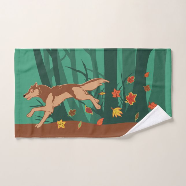 Autumn Wolf Bath Towel Set (Hand Towel)