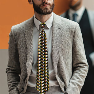 Autumn Wolf Howling Moon Black Tie