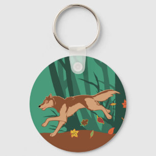 Autumn Wolf Key Ring
