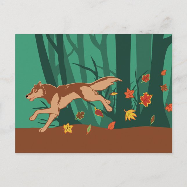 Autumn Wolf Postcard (Front)