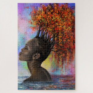 Autumn Woman Feeling Jigsaw Puzzle Painting