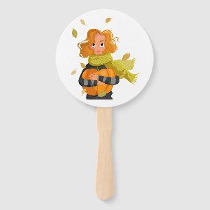 AUTUMN WOMAN HAND FAN