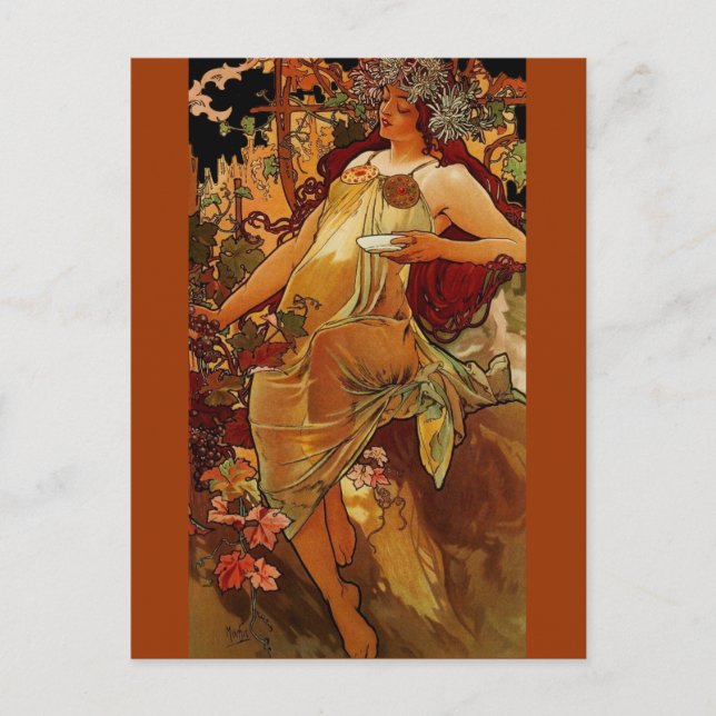 Autumn Woman Postcard (Front)