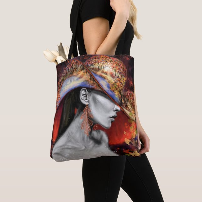 Autumn Woman Tote Bag (Close Up)