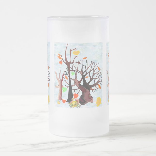 Autumn Wonderland - Frosted Glass Beer Mug (Center)