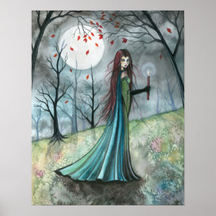 Autumn Wood Vampire Gothic Poster Print