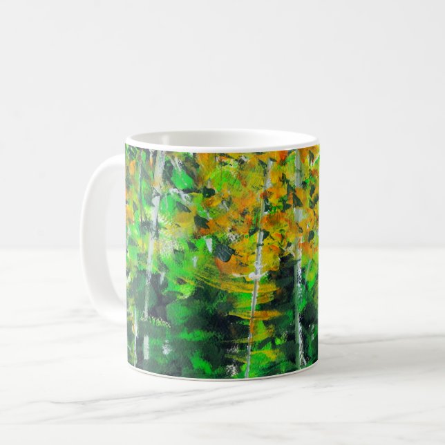 "Autumn Woodland" Acrylic Art Coffee Mug (Front Left)