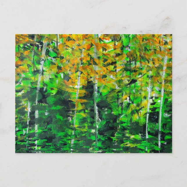 "Autumn Woodland" Acrylic Art Postcard (Front)