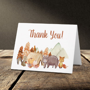 Autumn Woodland Animals Baby Shower Thank You Card