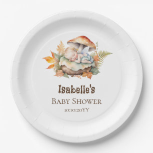 Autumn Woodland Fairy Baby Shower Paper Plate