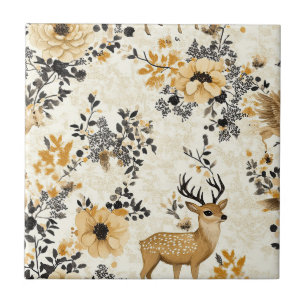 Autumn Woodland Fawn Pattern Tile