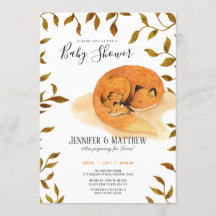Autumn woodland fox twins baby shower